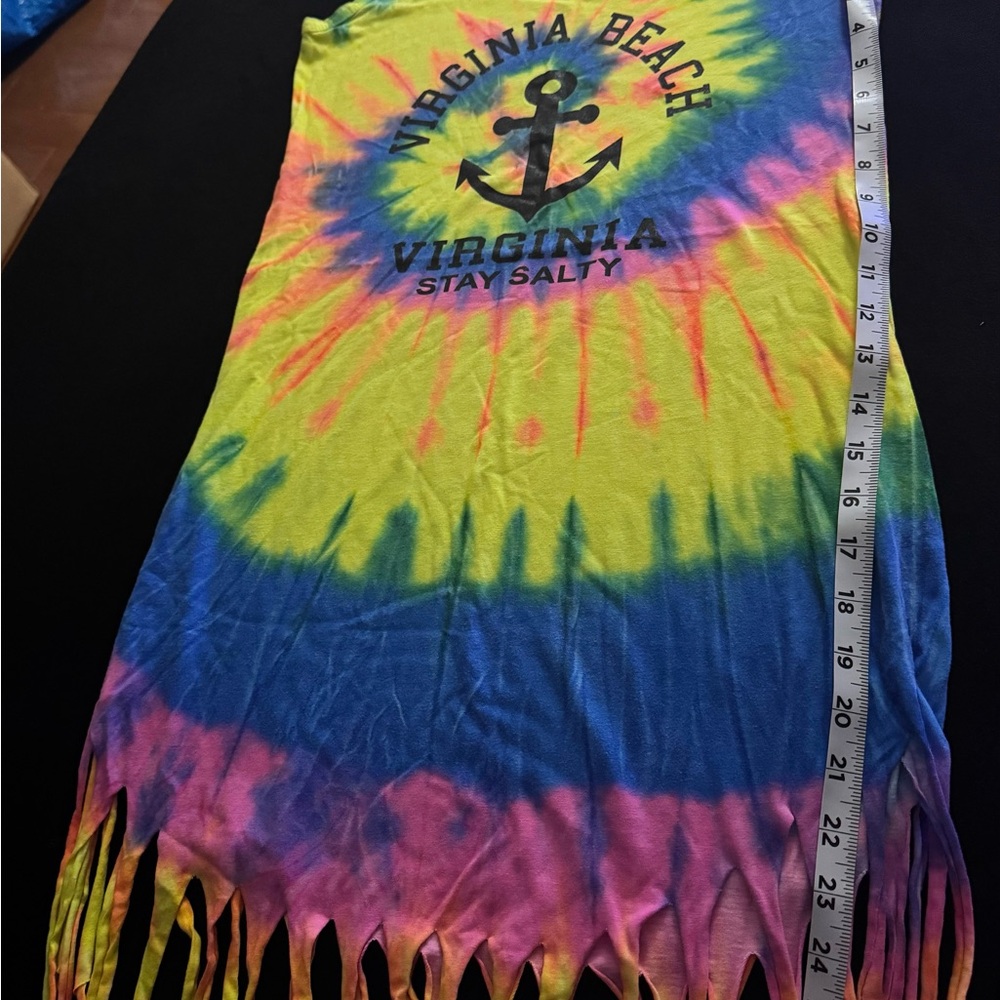 Virginia Beach Tie-Dye Fringe Tank Dress – Size Small – Destinations USA